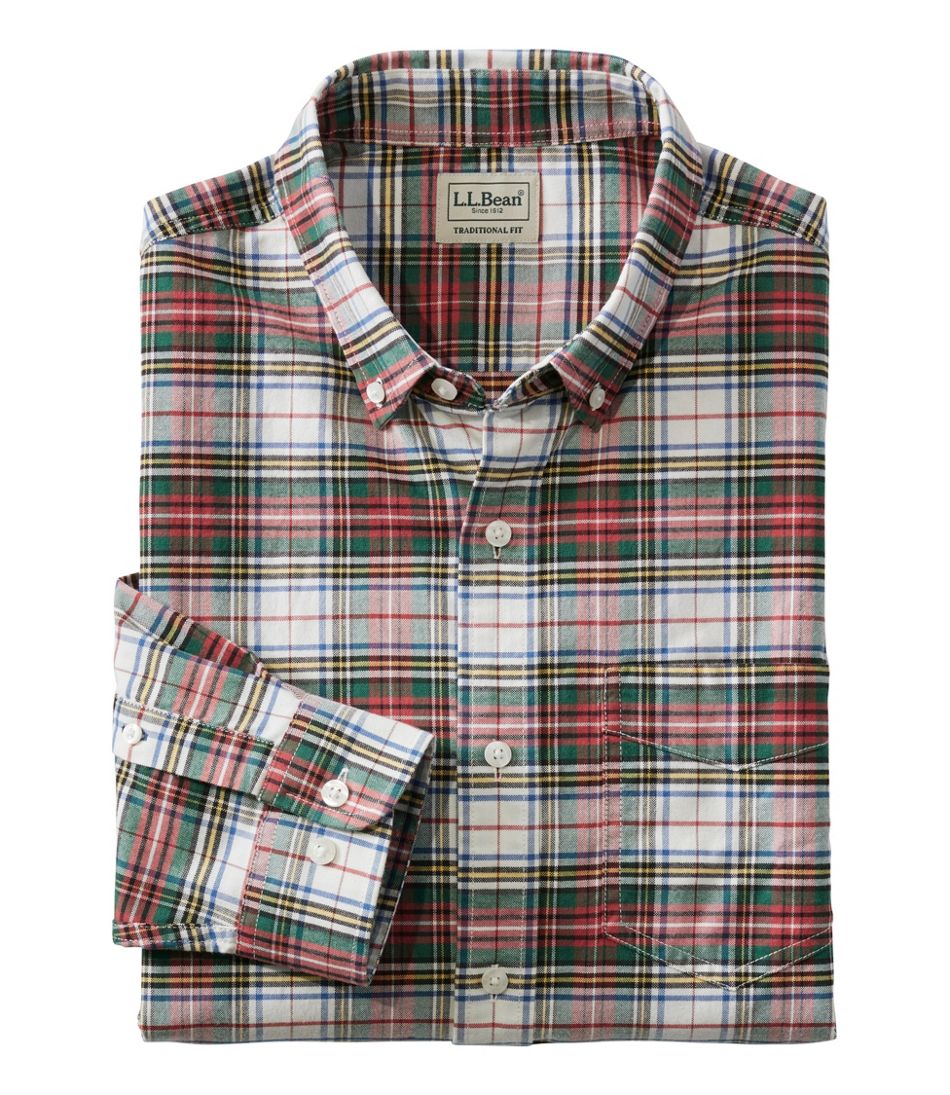 Men's Comfort Stretch® Oxford Shirt Traditional Untucked Fit Plaid