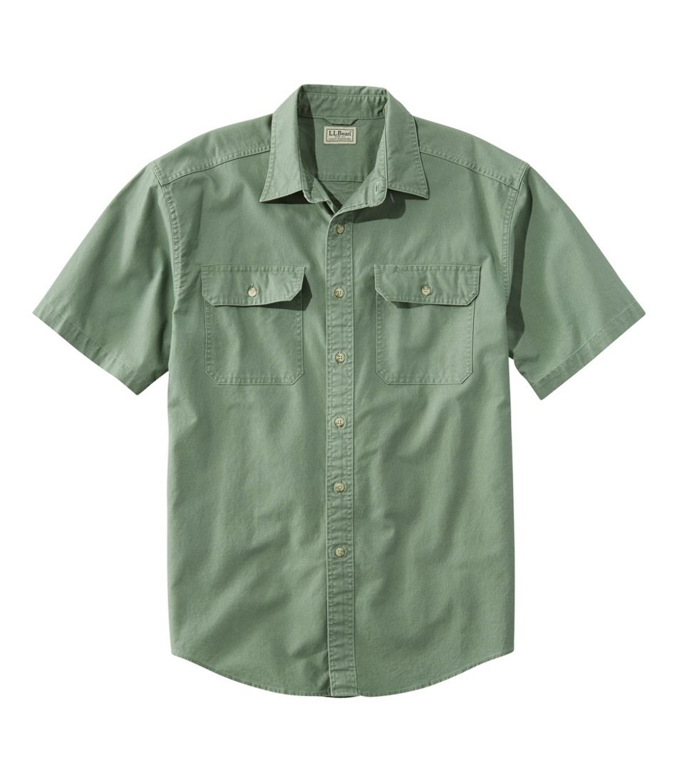 Traditional Fit Short-Sleeve Men's Sunwashed Canvas Shirt