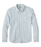 Long-Sleeve Men's Comfort Stretch Performance® Shirt Plaid Slightly Fitted Untucked Fit