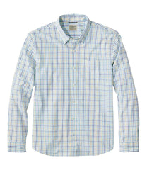 Long-Sleeve Men's Comfort Stretch Performance® Shirt Plaid Slightly Fitted Untucked Fit