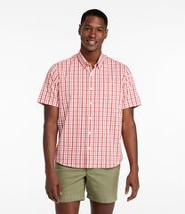 Short-Sleeve Men's Comfort Stretch Performance® Shirt Plaid Slightly Fitted Untucked Fit
