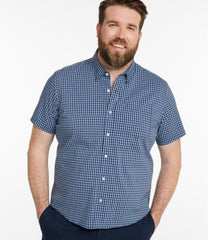 Short-Sleeve Men's Comfort Stretch Performance® Shirt Plaid Slightly Fitted Untucked Fit