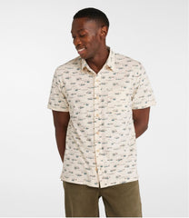 Button-Front Shirt Men's Lakewashed Performance Shirts Short-Sleeve Print