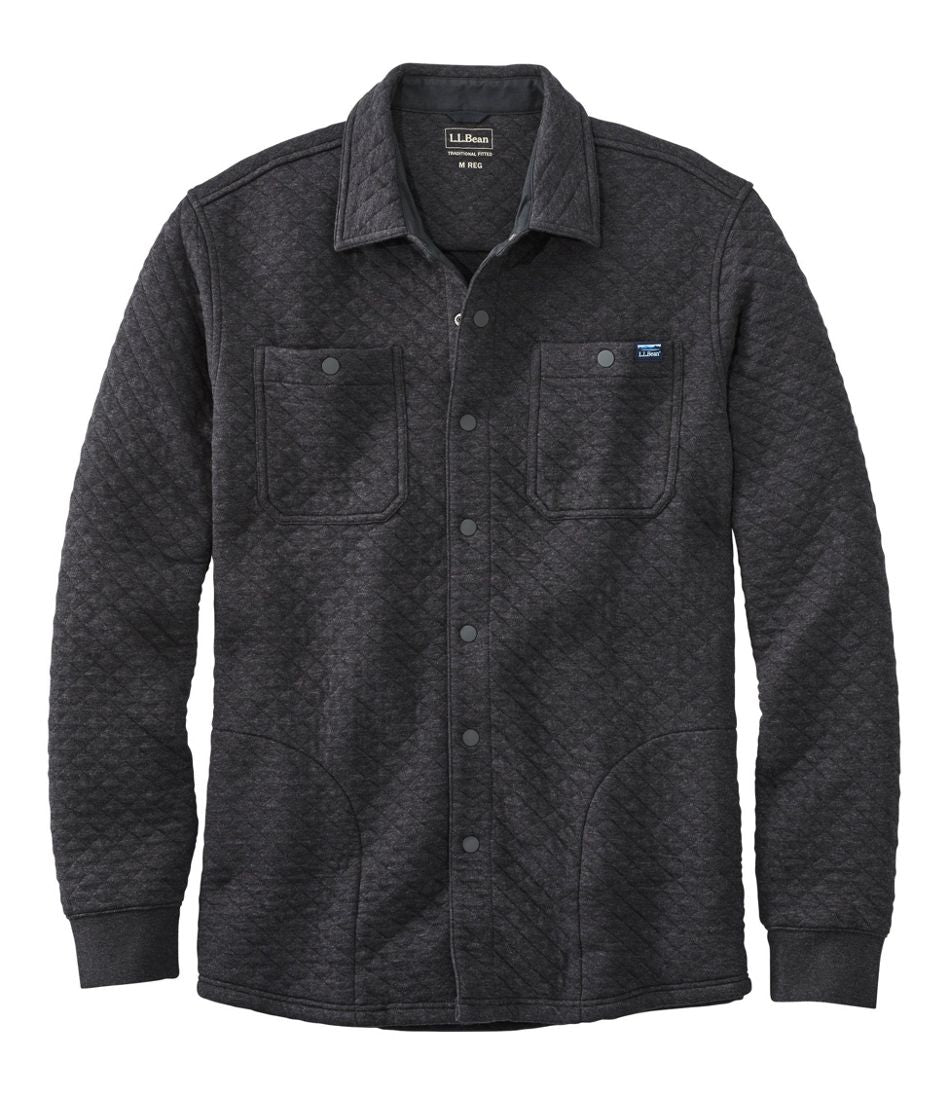 Men's Quilted Sweatshirts Snap Overshirt