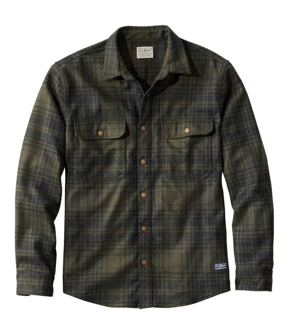 Plaid Men's Maine Guide Lightweight Wool Field Shirt
