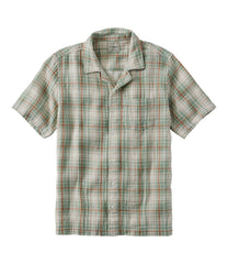 Slightly Fitted Untucked Fit Men's Cloud Gauze Shirt Plaid Short-Sleeve