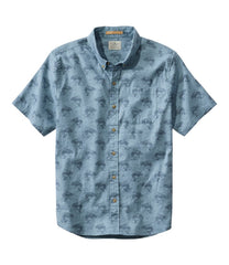 Slightly Fitted Untucked Fit Short-Sleeve Men's Stonecoast Hemp Shirt Print