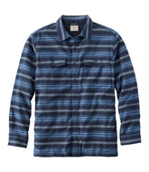 Traditional Fit Stripe Men's Fleece-Lined Flannel Shirt