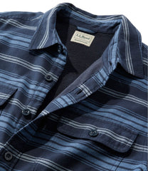 Stripe Traditional Fit Men's Fleece-Lined Flannel Shirt