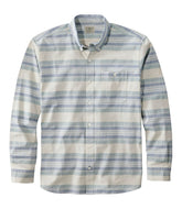 Traditional Untucked Fit Long-Sleeve Stripe Men's Comfort Stretch Chambray Shirt