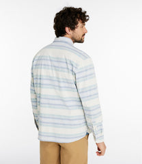 Traditional Untucked Fit Long-Sleeve Stripe Men's Comfort Stretch Chambray Shirt