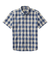 Plaid Slightly Fitted Untucked Fit Men's Comfort Stretch® Chambray Shirt Short-Sleeve