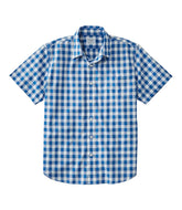 Men's Bean's Wrinkle-Free Everyday Shirt Plaid Traditional Untucked Fit Short-Sleeve