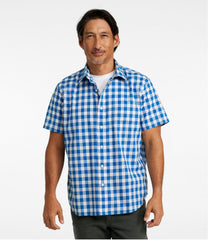 Men's Bean's Wrinkle-Free Everyday Shirt Plaid Traditional Untucked Fit Short-Sleeve