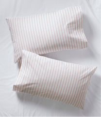 Stripe Leaf Sunwashed Percale Sheet Collection