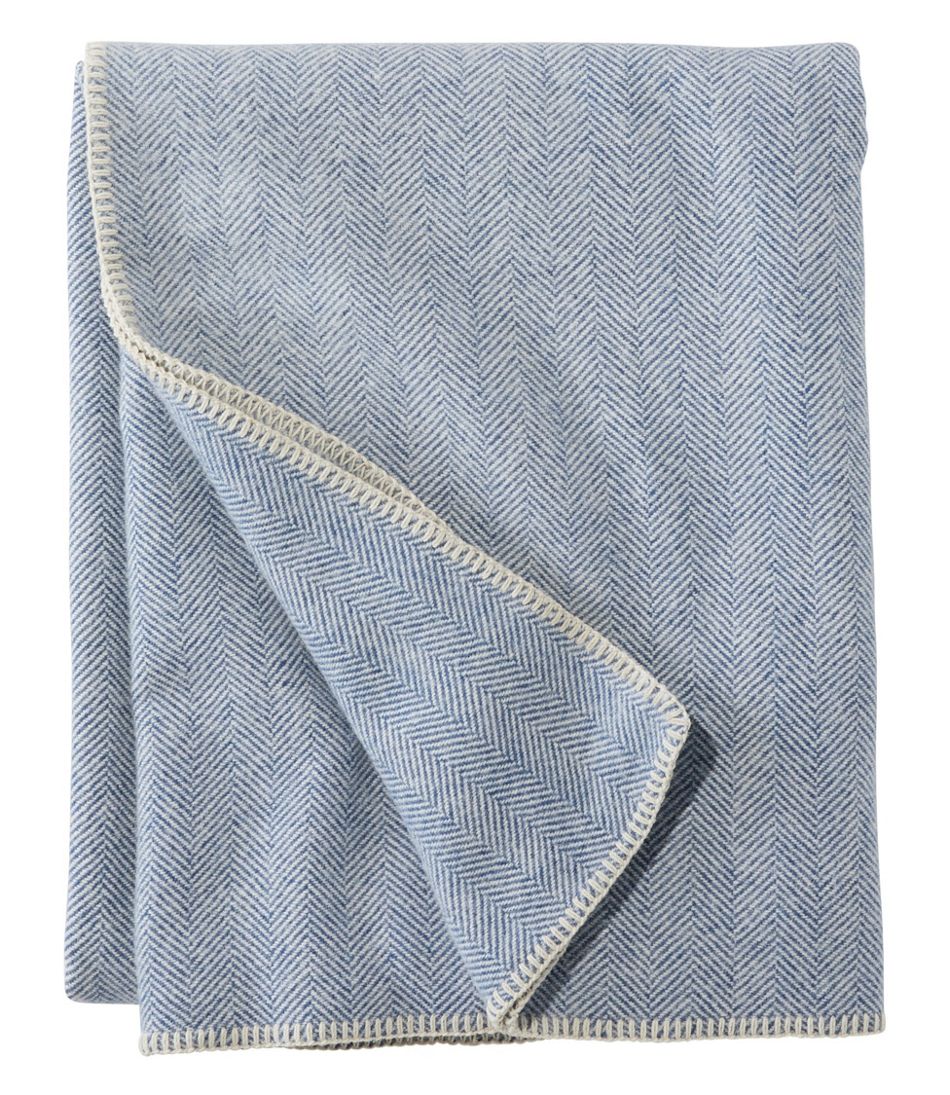 Washable Wool Blanket Herringbone