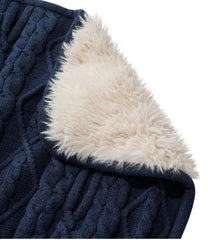 1912 Heritage Knit Faux Fur Throw Cable