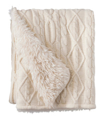 Cable 1912 Heritage Knit Faux Fur Throw