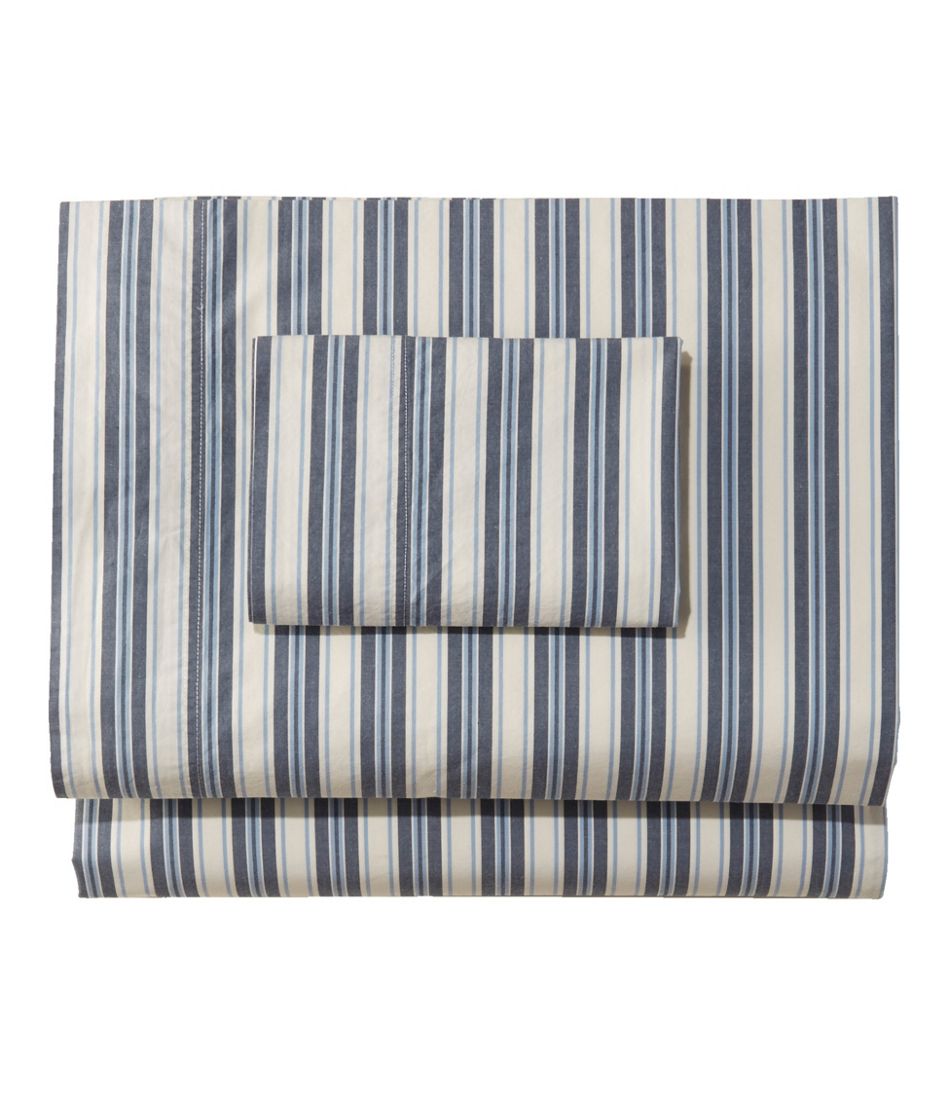Stripe Sunwashed Percale Sheet Collection