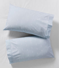 Stamped Leaf Print Sunwashed Percale Sheet Collection