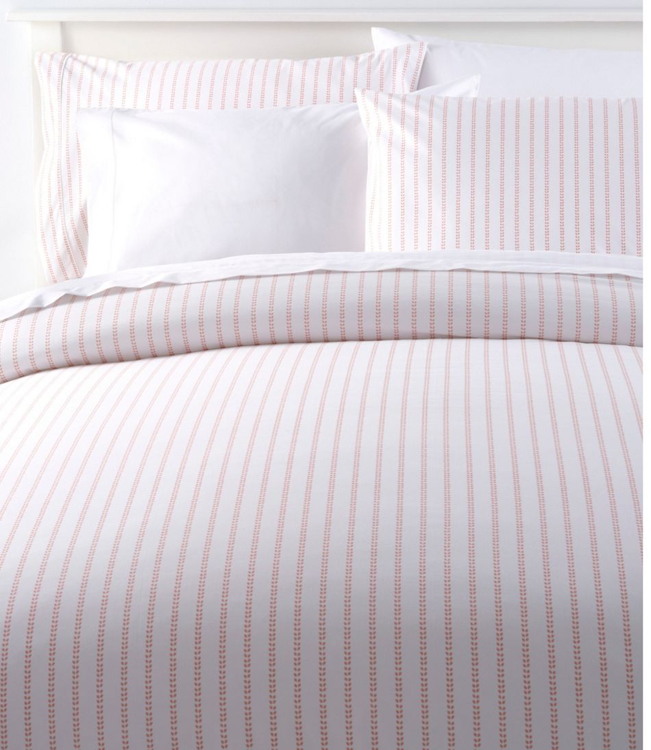Stripe Leaf Sunwashed Percale Comforter Cover