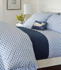 Block Floral Print Sunwashed Percale Comforter Cover