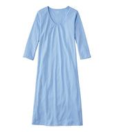 Women's Supima Cotton Nightgown V-Neck Three-Quarter-Sleeve