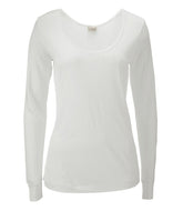 Long-Sleeve Scoopneck Women's Silk Pointelle
