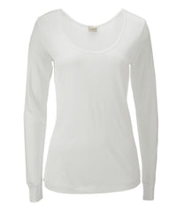 Long-Sleeve Scoopneck Women's Silk Pointelle