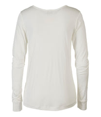 Long-Sleeve Scoopneck Women's Silk Pointelle