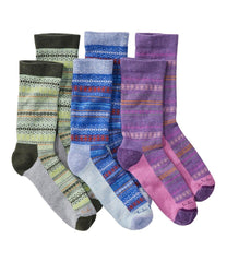 3-Pack Adults' Wicked Soft Cotton Socks Fair Isle Gift Set