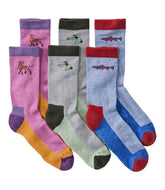 3-Pack Adults' Wicked Soft Cotton Socks Animal Gift Set