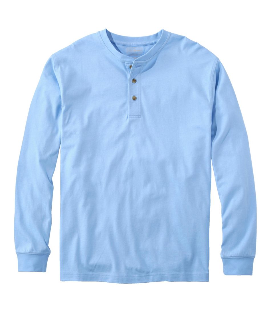 Traditional Fit Men's Carefree Unshrinkable Tee Long-Sleeve Henley