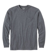 Men's Carefree Unshrinkable Tee with Pocket Traditional Fit Long-Sleeve