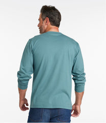 Men's Carefree Unshrinkable Tee with Pocket Traditional Fit Long-Sleeve