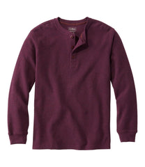 Long-Sleeve Traditional Fit Men's Unshrinkable Mini-Waffle Henley