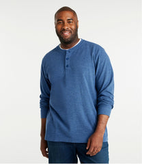 Long-Sleeve Traditional Fit Men's Unshrinkable Mini-Waffle Henley
