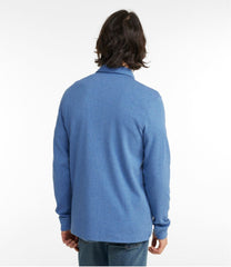 Men's Washed Cotton Double-Knit Polo Long-Sleeve