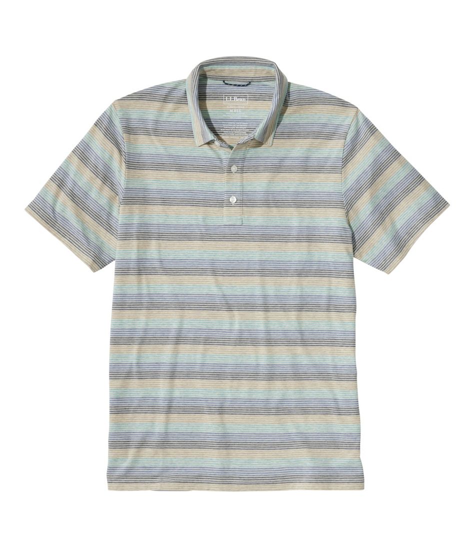 Stripe Men's Comfort Stretch Performance® Pima Polo Short-Sleeve