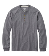 Men's Comfort Stretch Pima Tee Shirt Long-Sleeve Henley