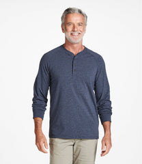 Men's Comfort Stretch Pima Tee Shirt Long-Sleeve Henley