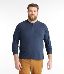 Men's Comfort Stretch Pima Tee Shirt Long-Sleeve Henley