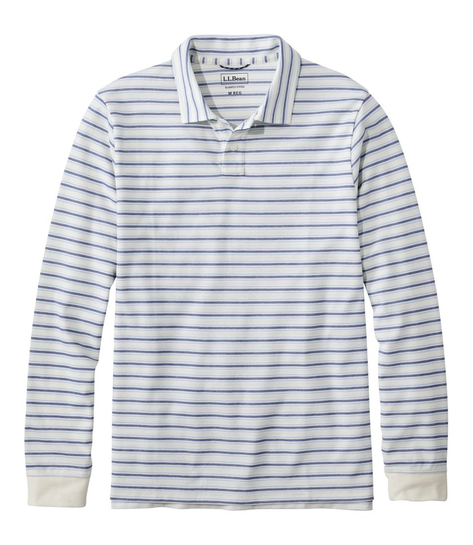 Stripe Long-Sleeve Men's Comfort Stretch Performance® Polo