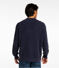 Men's Sunwashed Textured Cotton Sweater Crewneck