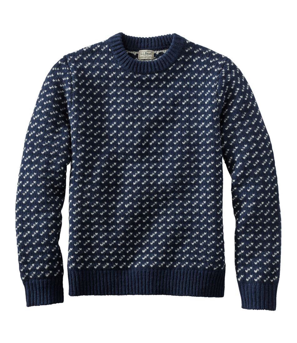 Men's Bean's Classic Ragg Wool Sweater Bird's-Eye Crewneck