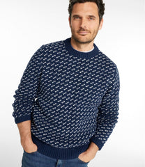 Men's Bean's Classic Ragg Wool Sweater Bird's-Eye Crewneck