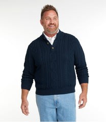 Men's Bean's Heritage Soft Cotton Fisherman Sweater Button-Mock