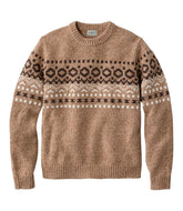 Fair Isle Crewneck Men's Bean's Classic Ragg Wool Sweater