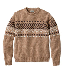 Fair Isle Crewneck Men's Bean's Classic Ragg Wool Sweater
