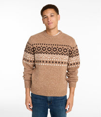 Fair Isle Crewneck Men's Bean's Classic Ragg Wool Sweater